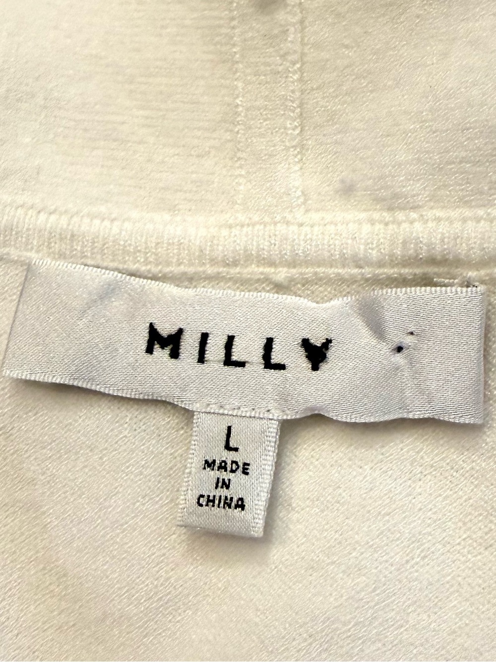 Milly Tie Neck Sleeveless Sweater Large Cream Ivory Knit Shell Top - Picture 4 of 13